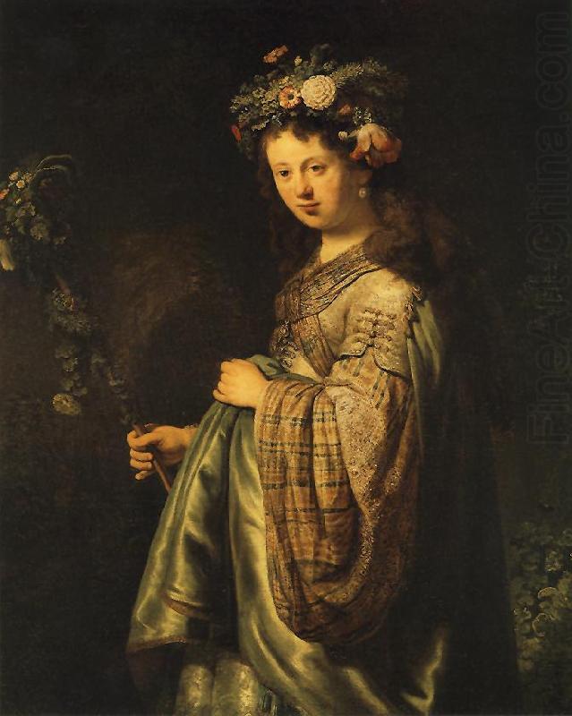 Saskia as Flora, REMBRANDT Harmenszoon van Rijn